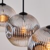 Ripoll hanging light, globe light, pendant light chrome, clear, Smoke-coloured, 4-light sources