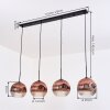 Ripoll hanging light, globe light, pendant light clear, coppery, 4-light sources
