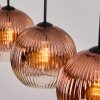 Ripoll hanging light, globe light, pendant light clear, coppery, 4-light sources