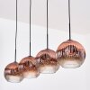 Ripoll hanging light, globe light, pendant light clear, coppery, 4-light sources
