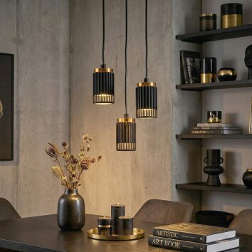Fenik hanging light, pendant light, Cluster pendant lamp black, 3-light sources