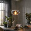 Mertola hanging light, pendant light clear, Smoke-coloured, 1-light source