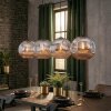 Ripoll hanging light, globe light, pendant light chrome, Smoke-coloured, 4-light sources