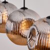 Ripoll hanging light, globe light, pendant light chrome, Smoke-coloured, 4-light sources