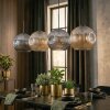 Ripoll hanging light, globe light, pendant light Amber, Smoke-coloured, 4-light sources