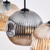 Ripoll hanging light, globe light, pendant light Amber, Smoke-coloured, 4-light sources