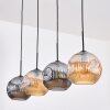 Ripoll hanging light, globe light, pendant light Amber, Smoke-coloured, 4-light sources