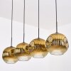 Ripoll hanging light, globe light, pendant light gold, clear, 4-light sources