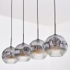 Ripoll hanging light, globe light, pendant light clear, Smoke-coloured, 4-light sources