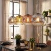 Ripoll hanging light, globe light, pendant light chrome, gold, clear, coppery, Smoke-coloured, 4-light sources
