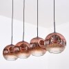 Ripoll hanging light, globe light, pendant light clear, coppery, 4-light sources
