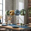 Ripoll hanging light, globe light, pendant light blue, gold, green, 4-light sources