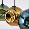 Ripoll hanging light, globe light, pendant light blue, gold, green, 4-light sources