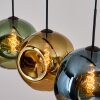 Ripoll hanging light, globe light, pendant light blue, gold, green, 4-light sources