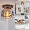 Ripoll ceiling light, globe light clear, Smoke-coloured, 1-light source