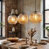 Ripoll hanging light, globe light, pendant light Amber, 3-light sources