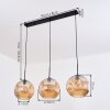 Ripoll hanging light, globe light, pendant light Amber, 3-light sources