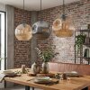Ripoll hanging light, globe light, pendant light Amber, Smoke-coloured, 3-light sources