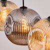 Ripoll hanging light, globe light, pendant light Amber, Smoke-coloured, 3-light sources