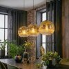 Ripoll hanging light, globe light, pendant light gold, clear, 3-light sources