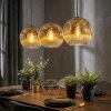Ripoll hanging light, globe light, pendant light gold, clear, 3-light sources