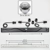 Ripoll hanging light, globe light, pendant light chrome, Smoke-coloured, 3-light sources