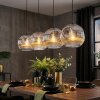 Ripoll hanging light, globe light, pendant light chrome, clear, Smoke-coloured, 4-light sources