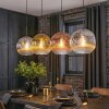 Ripoll hanging light, globe light, pendant light chrome, gold, clear, coppery, Smoke-coloured, 4-light sources