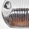 Ripoll ceiling light, globe light chrome, clear, Smoke-coloured, 1-light source