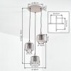 Molan hanging light, pendant light, Cluster pendant lamp sand-coloured, 3-light sources