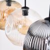 Ripoll hanging light, globe light, pendant light Amber, clear, Smoke-coloured, 3-light sources