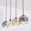 Ripoll hanging light, globe light, pendant light Amber, clear, Smoke-coloured, 4-light sources
