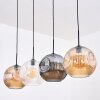 Ripoll hanging light, globe light, pendant light Amber, clear, Smoke-coloured, 4-light sources
