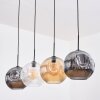 Ripoll hanging light, globe light, pendant light Amber, clear, Smoke-coloured, 4-light sources