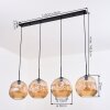 Ripoll hanging light, globe light, pendant light Amber, 4-light sources