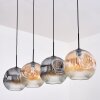 Ripoll hanging light, globe light, pendant light Amber, clear, Smoke-coloured, 4-light sources