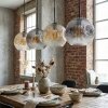 Ripoll hanging light, globe light, pendant light Amber, clear, Smoke-coloured, 4-light sources