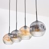Ripoll hanging light, globe light, pendant light Amber, clear, Smoke-coloured, 4-light sources