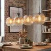 Ripoll hanging light, globe light, pendant light Amber, clear, 4-light sources