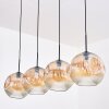 Ripoll hanging light, globe light, pendant light Amber, clear, 4-light sources
