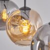Koyoto hanging light, globe light, pendant light Amber, Smoke-coloured, 3-light sources