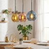 Koyoto hanging light, globe light, pendant light blue, gold, coppery, 3-light sources