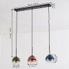 Koyoto hanging light, globe light, pendant light blue, green, clear, coppery, 3-light sources