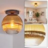 Koyoto ceiling light, globe light 30 cm gold, clear, 1-light source