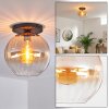 Koyoto ceiling light, globe light 30 cm Amber, clear, 1-light source