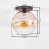 Koyoto ceiling light, globe light 30 cm Amber, clear, 1-light source