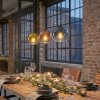 Koyoto hanging light, globe light, pendant light blue, gold, clear, coppery, 3-light sources