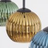 Koyoto hanging light, globe light, pendant light blue, gold, green, 3-light sources