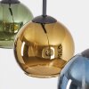 Koyoto hanging light, globe light, pendant light blue, gold, green, 3-light sources