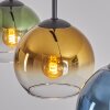 Koyoto hanging light, globe light, pendant light blue, gold, green, clear, 3-light sources